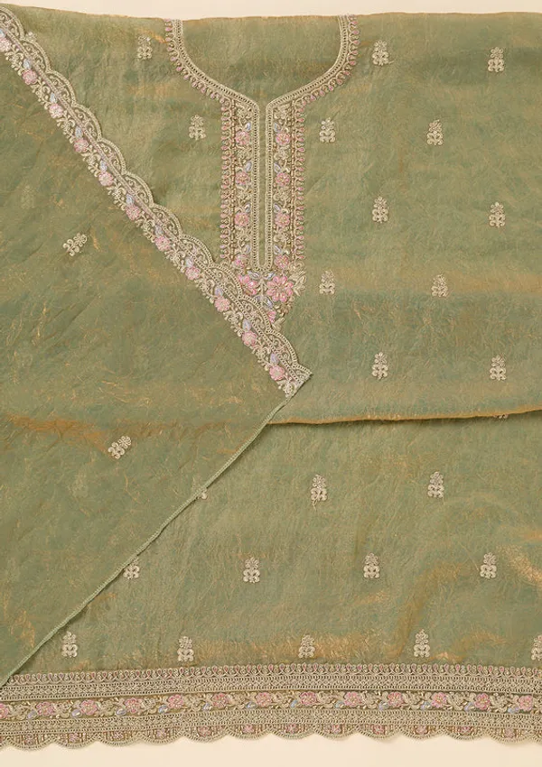 Pista_Green_Tissue_Aariwork_Unstitched_Dress_Material_With_Matching_Bottom_And_Dupatta