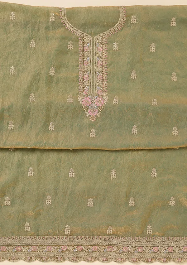 Pista_Green_Tissue_Aariwork_Unstitched_Dress_Material_With_Matching_Bottom_And_Dupatta
