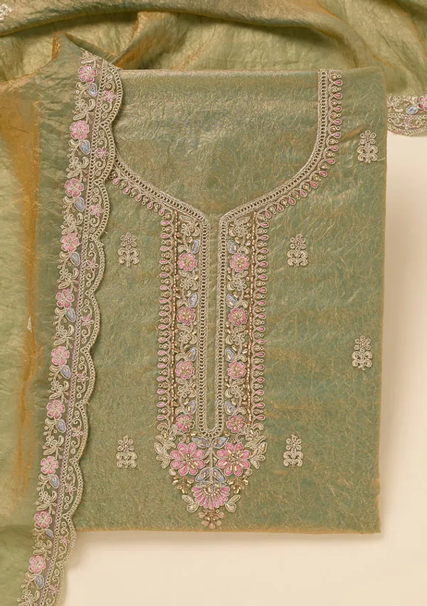 Pista_Green_Tissue_Aariwork_Unstitched_Dress_Material_With_Matching_Bottom_And_Dupatta