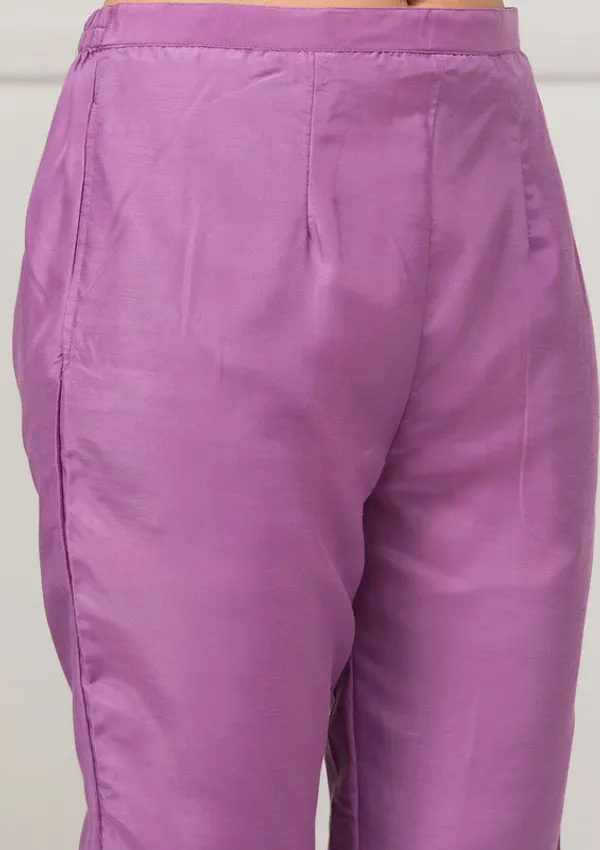 Lavender_Soft_Raw_Silk_Threadwork_Straight_Kurta_With_Regular_Pant_And_Dupatta