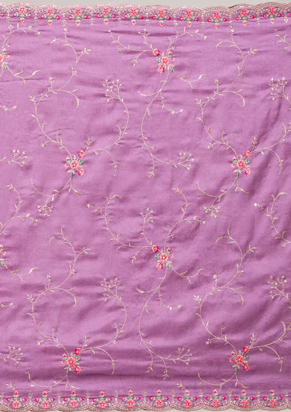 Lavender_Soft_Raw_Silk_Threadwork_Straight_Kurta_With_Regular_Pant_And_Dupatta