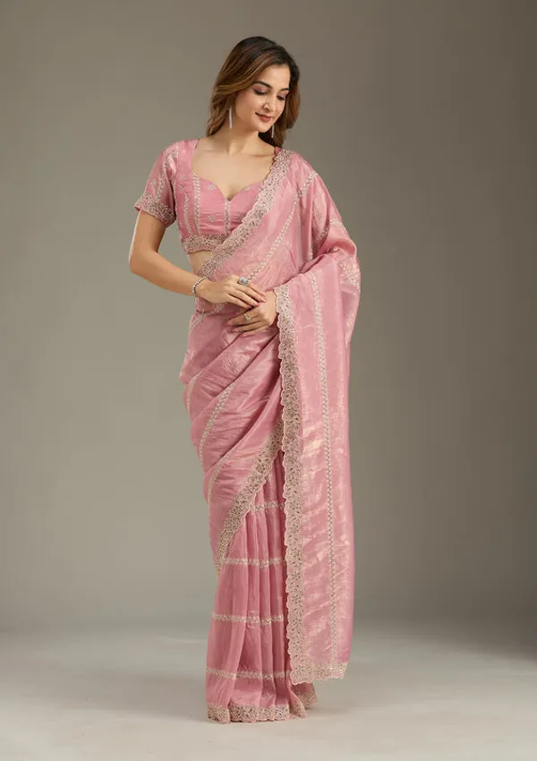 Pink_Tissue_Cutwork_Saree_With_Matching_Blouse_Piece