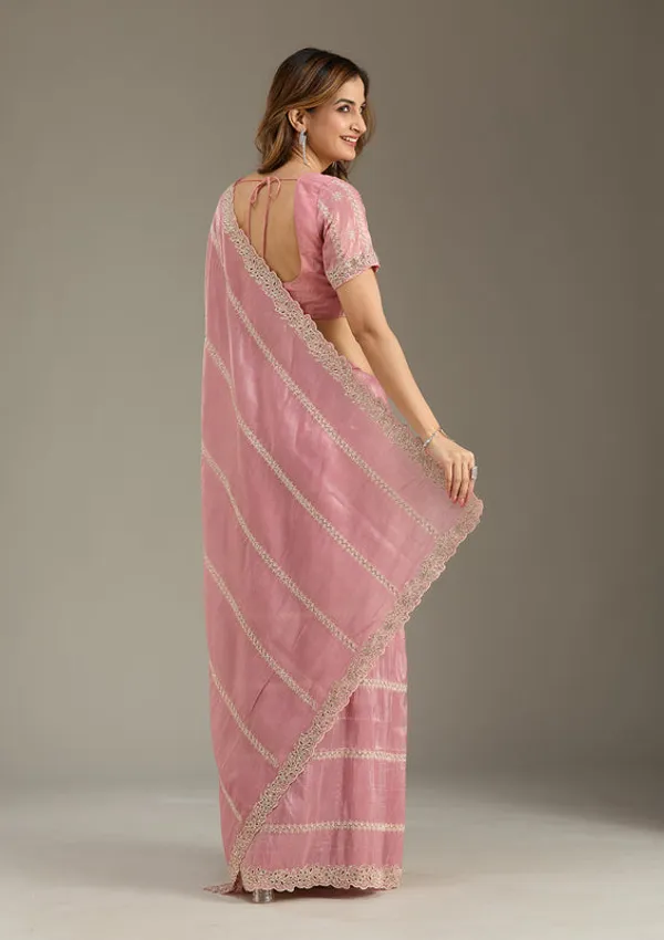 Pink_Tissue_Cutwork_Saree_With_Matching_Blouse_Piece