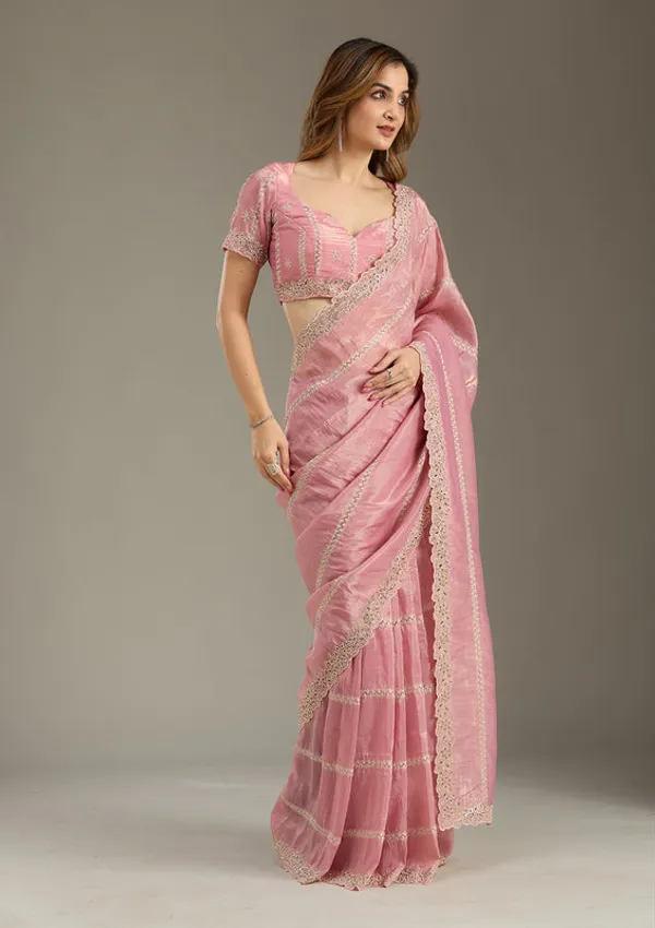 Pink_Tissue_Cutwork_Saree_With_Matching_Blouse_Piece