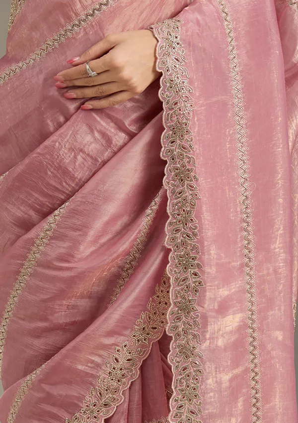 Pink_Tissue_Cutwork_Saree_With_Matching_Blouse_Piece