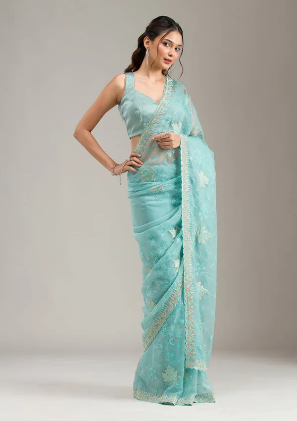 Sky_Blue_Chiffon_Threadwork_Saree_With_Matching_Blouse_Piece