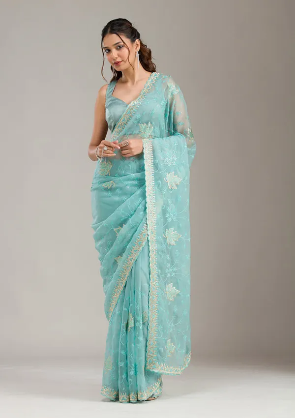 Sky_Blue_Chiffon_Threadwork_Saree_With_Matching_Blouse_Piece