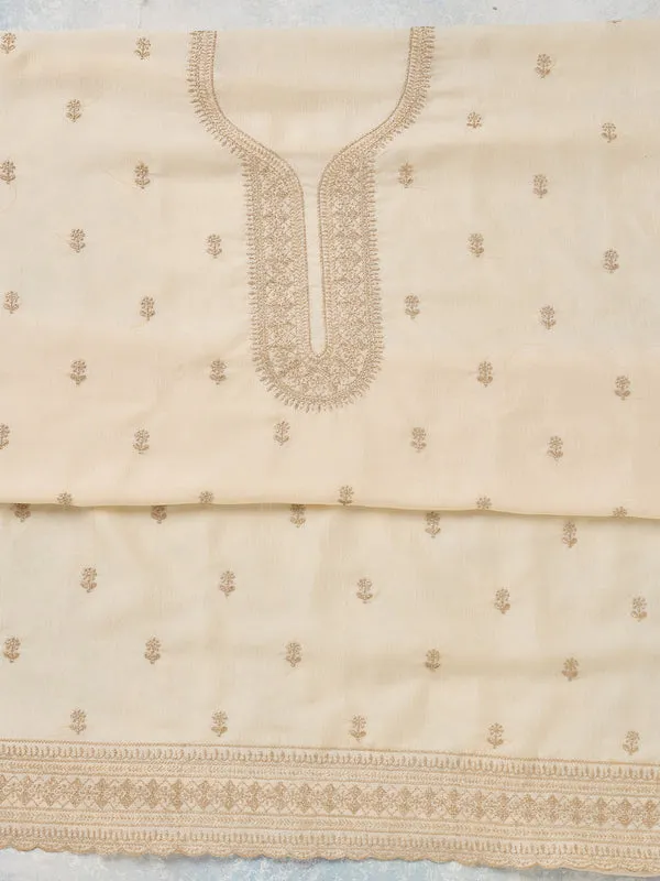 Off_White_Soft_Raw_Silk_Gold_Zariwork_Unstitched_Dress_Material_With_Matching_Bottom_And_Dupatta