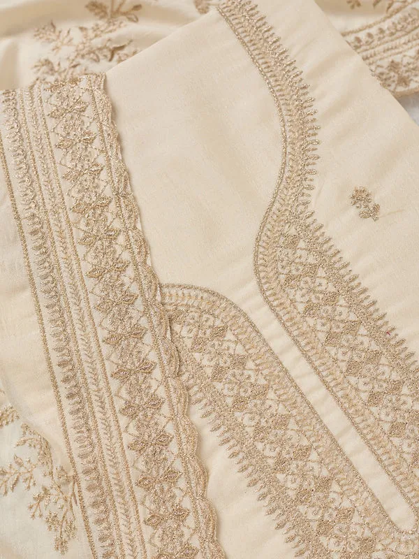 Off_White_Soft_Raw_Silk_Gold_Zariwork_Unstitched_Dress_Material_With_Matching_Bottom_And_Dupatta