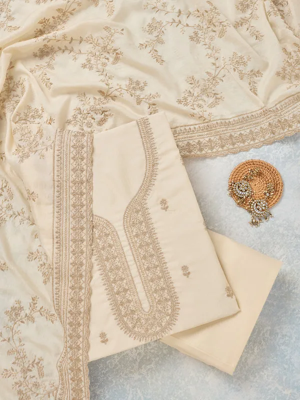 Off_White_Soft_Raw_Silk_Gold_Zariwork_Unstitched_Dress_Material_With_Matching_Bottom_And_Dupatta