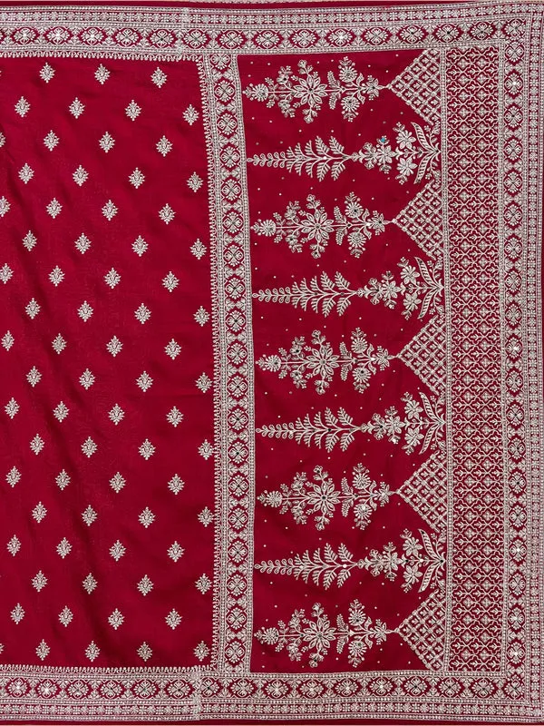 Maroon_Soft_Raw_Silk_Silver_Zariwork_Saree_With_Matching_Blouse_Piece