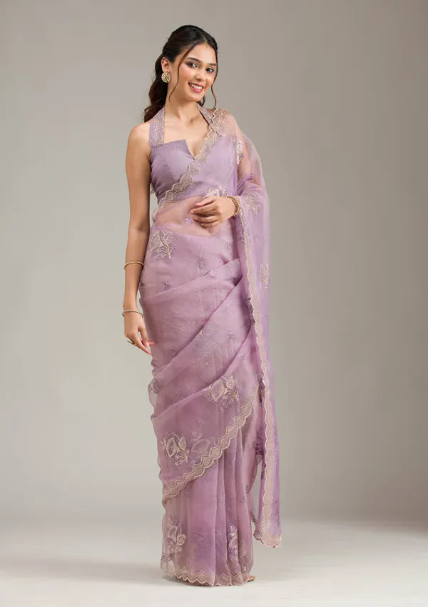 Lavender_Tissue_Gold_Stonework_Saree_With_Matching_Blouse_Piece