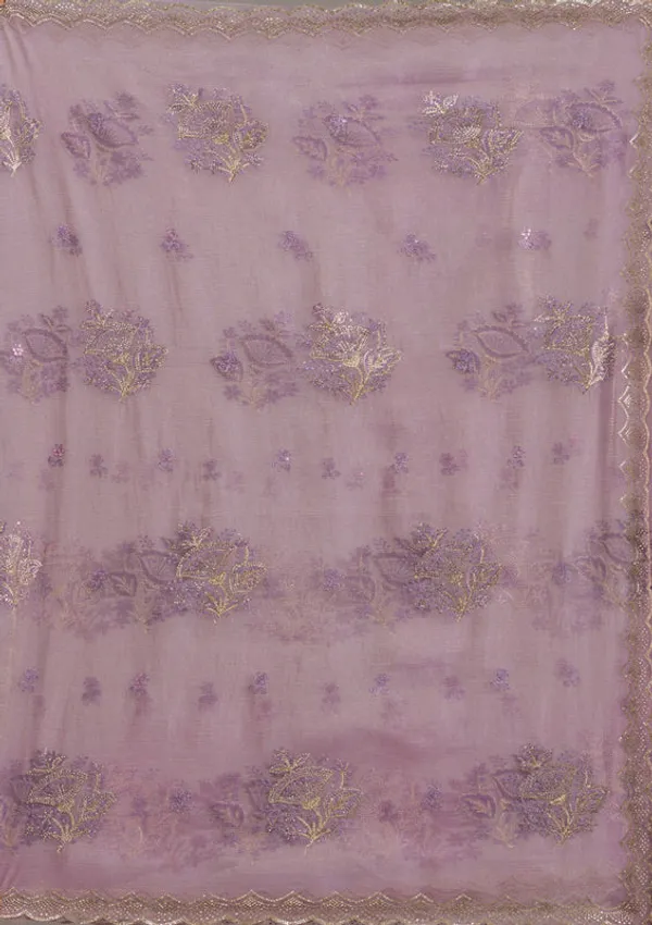 Lavender_Tissue_Gold_Stonework_Saree_With_Matching_Blouse_Piece