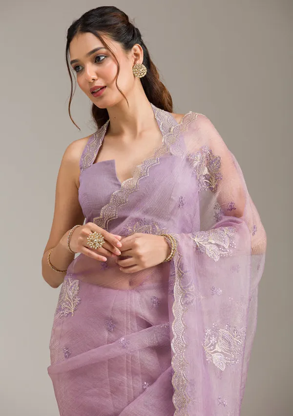 Lavender_Tissue_Gold_Stonework_Saree_With_Matching_Blouse_Piece