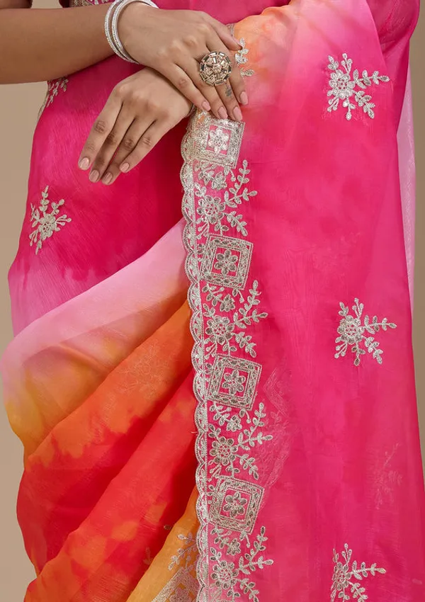 Pink_Crepe_Gotapatti_Saree_With_Matching_Blouse_Piece
