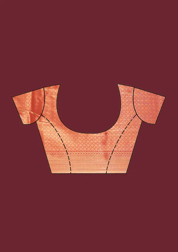 Onion_Pink_Silk_Stripes_Gold_Zariwork_Saree_With_Matching_Blouse_Piece