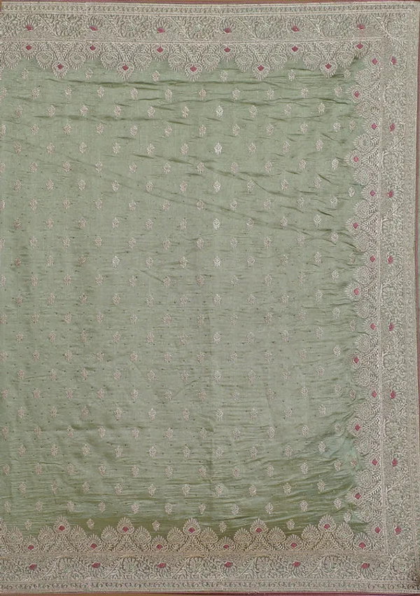 Pista_Green_Silk_Silver_Zariwork_Saree_With_Matching_Blouse_Piece
