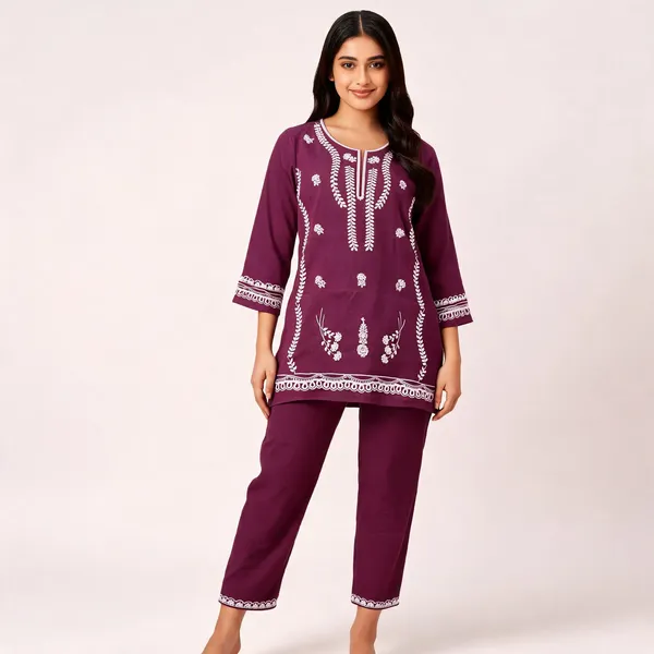 Purple_Rayon_Straight_Embroidered_Kurta_Set_For_Women