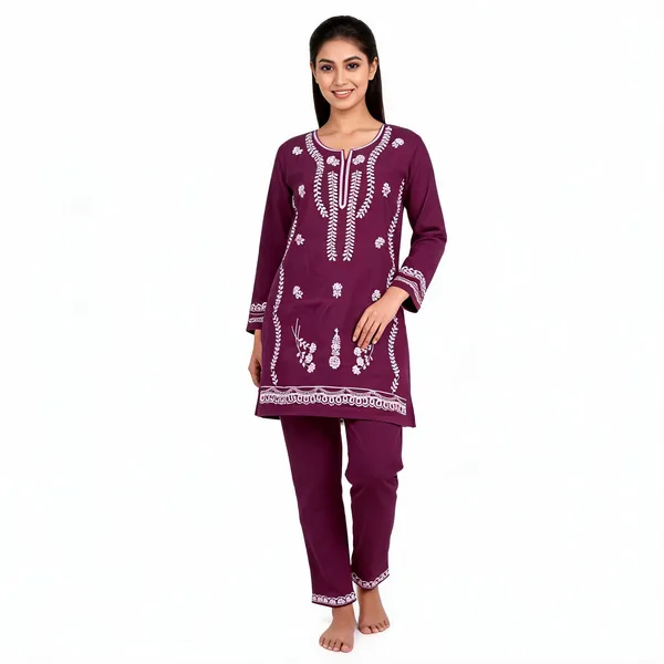 Purple_Rayon_Straight_Embroidered_Kurta_Set_For_Women