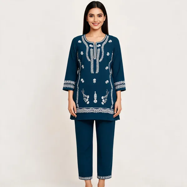 Navy_Blue_Rayon_Straight_Embroidered_Kurta_Set_For_Women
