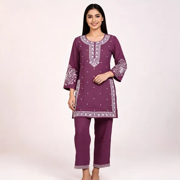Purple_Rayon_Straight_Embroidered_Kurta_Set_For_Women