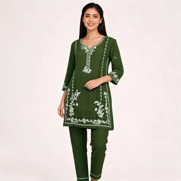 Green_Rayon_Straight_Embroidered_Kurta_Pant_Set_For_Women
