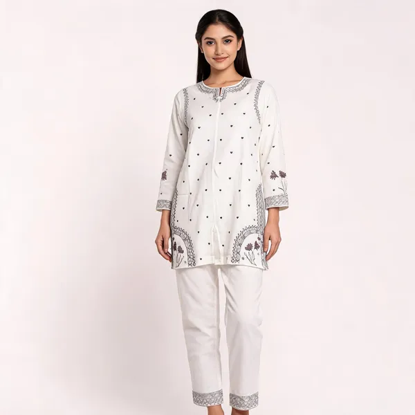 White_Rayon_Straight_Embroidered_Kurta_Pajama_Set_For_Women