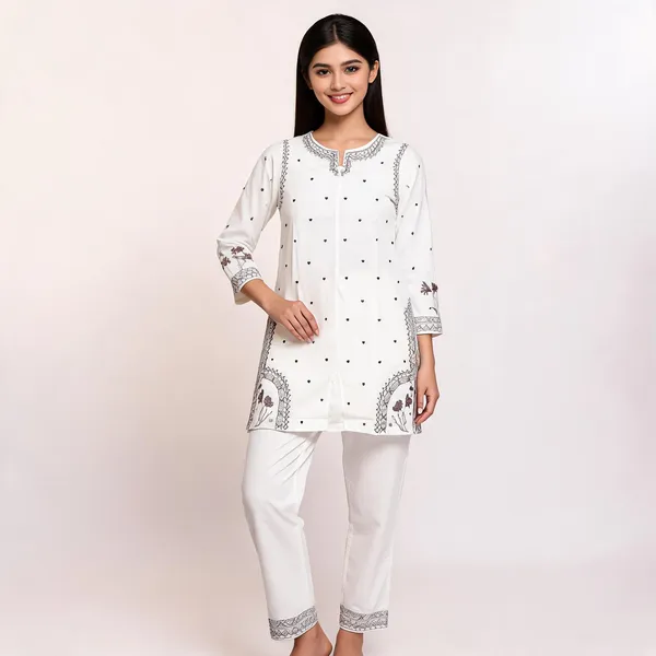 White_Rayon_Straight_Embroidered_Kurta_Pajama_Set_For_Women