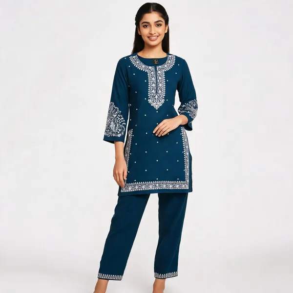 Navy_Rayon_Straight_Embroidered_Kurta_Set_For_Women