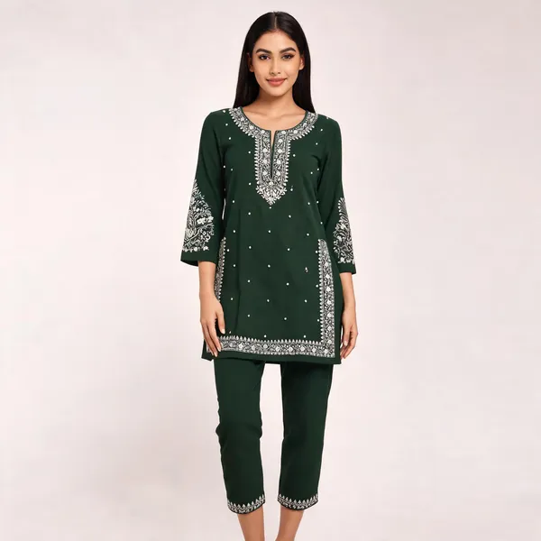 Green_Rayon_Straight_Embroidered_Kurta_Set_For_Women