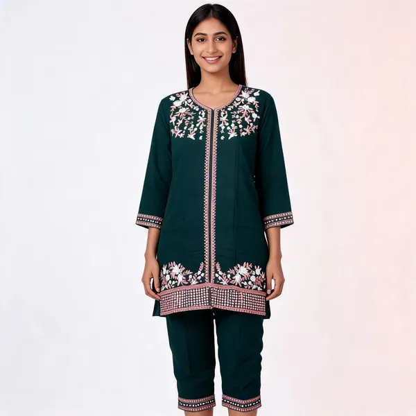 Green_Rayon_Straight_Embroidered_Kurta_Pant_Set_For_Women