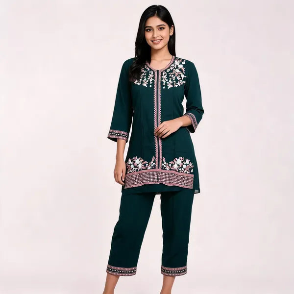 Green_Rayon_Straight_Embroidered_Kurta_Pant_Set_For_Women