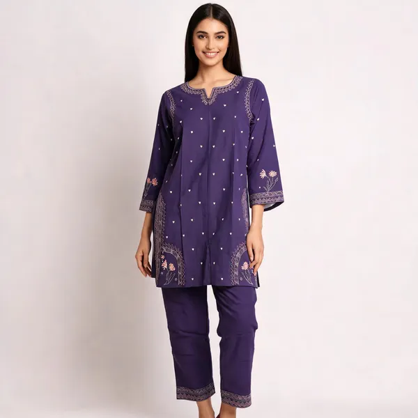 Purple_Rayon_Straight_Embroidered_Kurta_Set_For_Women