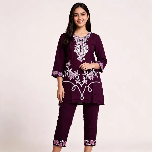 Purple_Rayon_Straight_Embroidered_Kurta_Set_For_Women