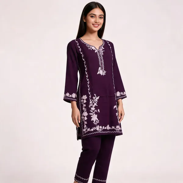 Purple_Rayon_Straight_Embroidered_Kurta_Set_For_Women