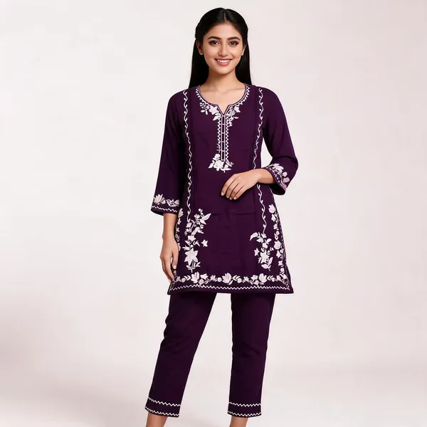 Purple_Rayon_Straight_Embroidered_Kurta_Set_For_Women