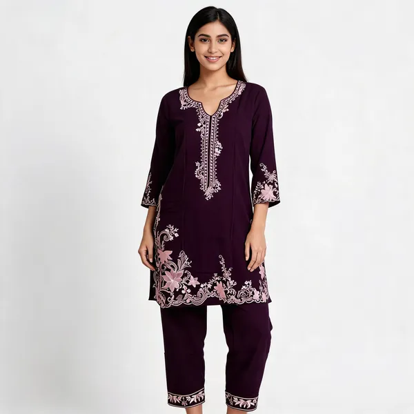 Purple_Rayon_Straight_Embroidered_Kurta_Set_For_Women