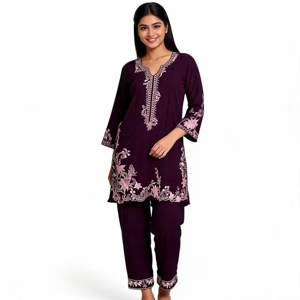 Purple_Rayon_Straight_Embroidered_Kurta_Set_For_Women
