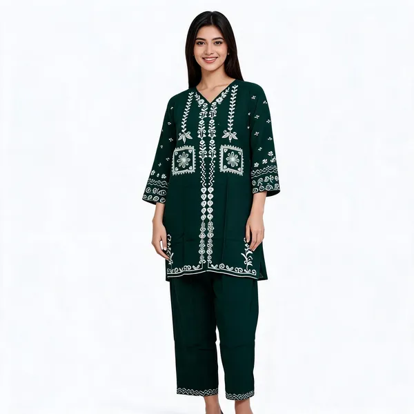 Green_Rayon_Straight_Embroidered_Kurta_Set_For_Women