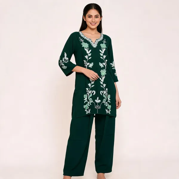 Green_Rayon_Straight_Embroidered_Kurta_Set_For_Women