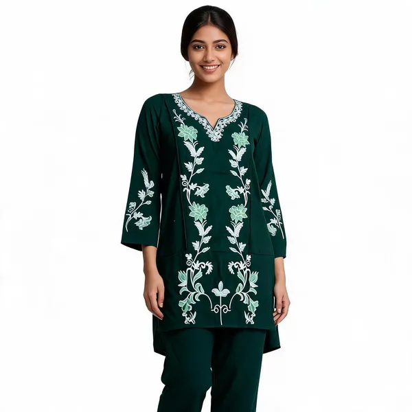 Green_Rayon_Straight_Embroidered_Kurta_Set_For_Women
