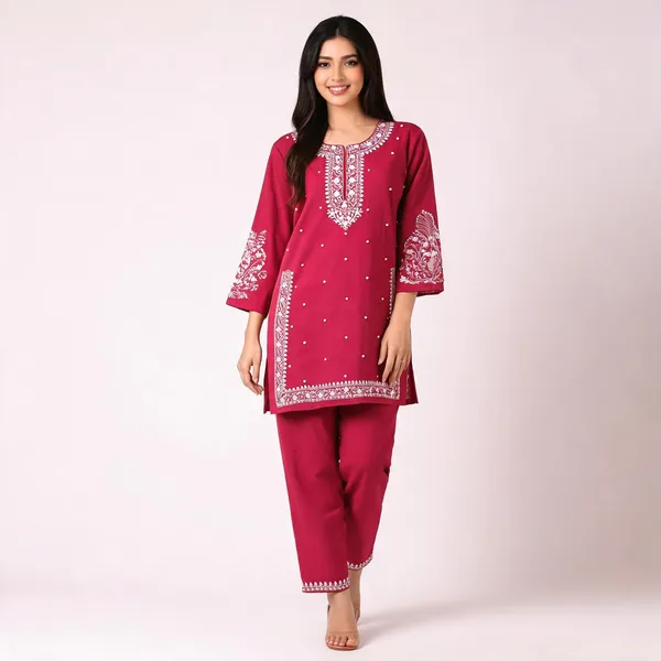 Pink_Rayon_Straight_Embroidered_Kurta_Set_For_Women