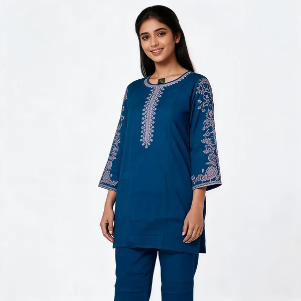 Blue_Rayon_Straight_Embroidered_Kurta_Pajama_Set_For_Women