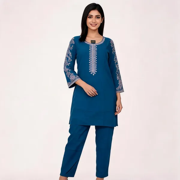 Blue_Rayon_Straight_Embroidered_Kurta_Pajama_Set_For_Women