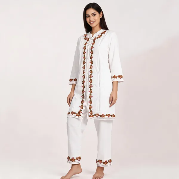 White_Rayon_Regular_Fit_Embroidered_Kurta_Pajama_Set_For_Women