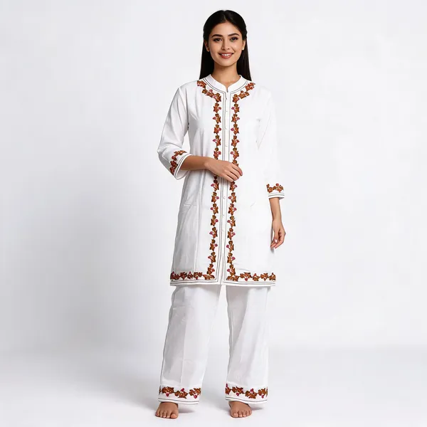 White_Rayon_Regular_Fit_Embroidered_Kurta_Pajama_Set_For_Women
