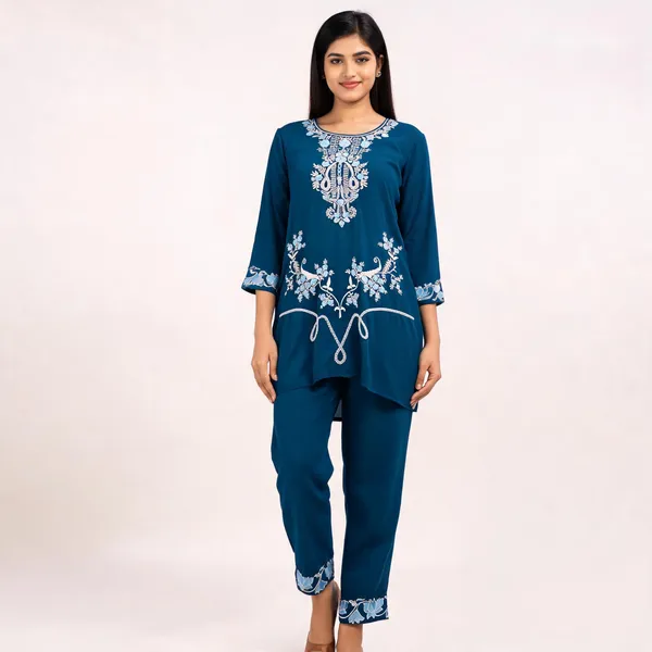 Blue_Rayon_Straight_Embroidered_Kurta_Set_For_Women