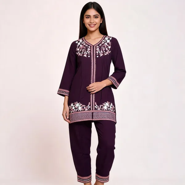 Purple_Rayon_Straight_Embroidered_Kurta_Set_For_Women