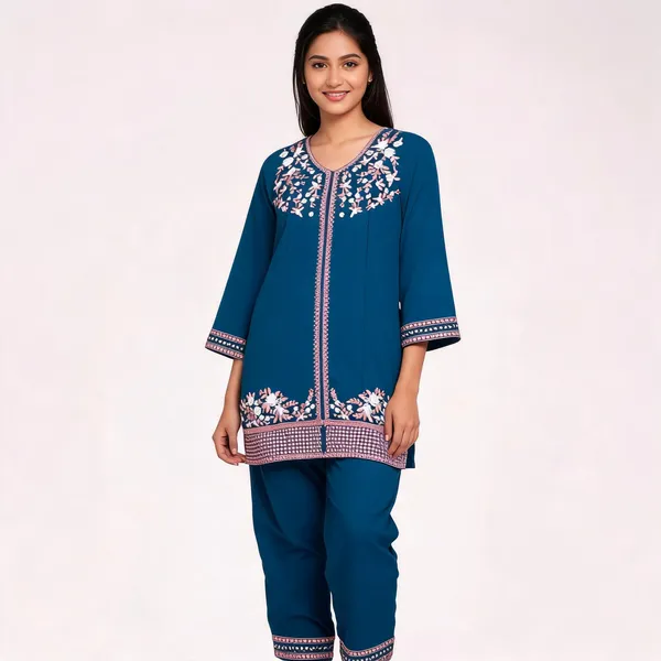 Blue_Rayon_Straight_Embroidered_Kurta_Set_For_Women