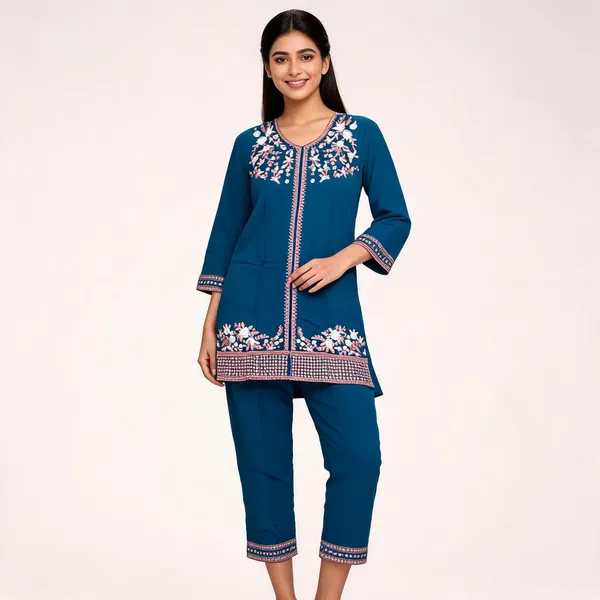 Blue_Rayon_Straight_Embroidered_Kurta_Set_For_Women